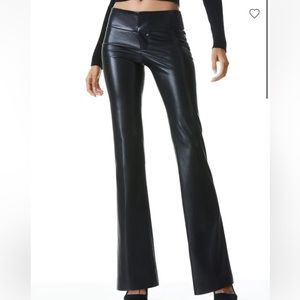 ALICE AND OLIVIA VEGAN LEATHER BOOTCUT PANT